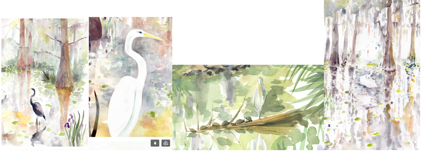 Custom Swamp Triptych