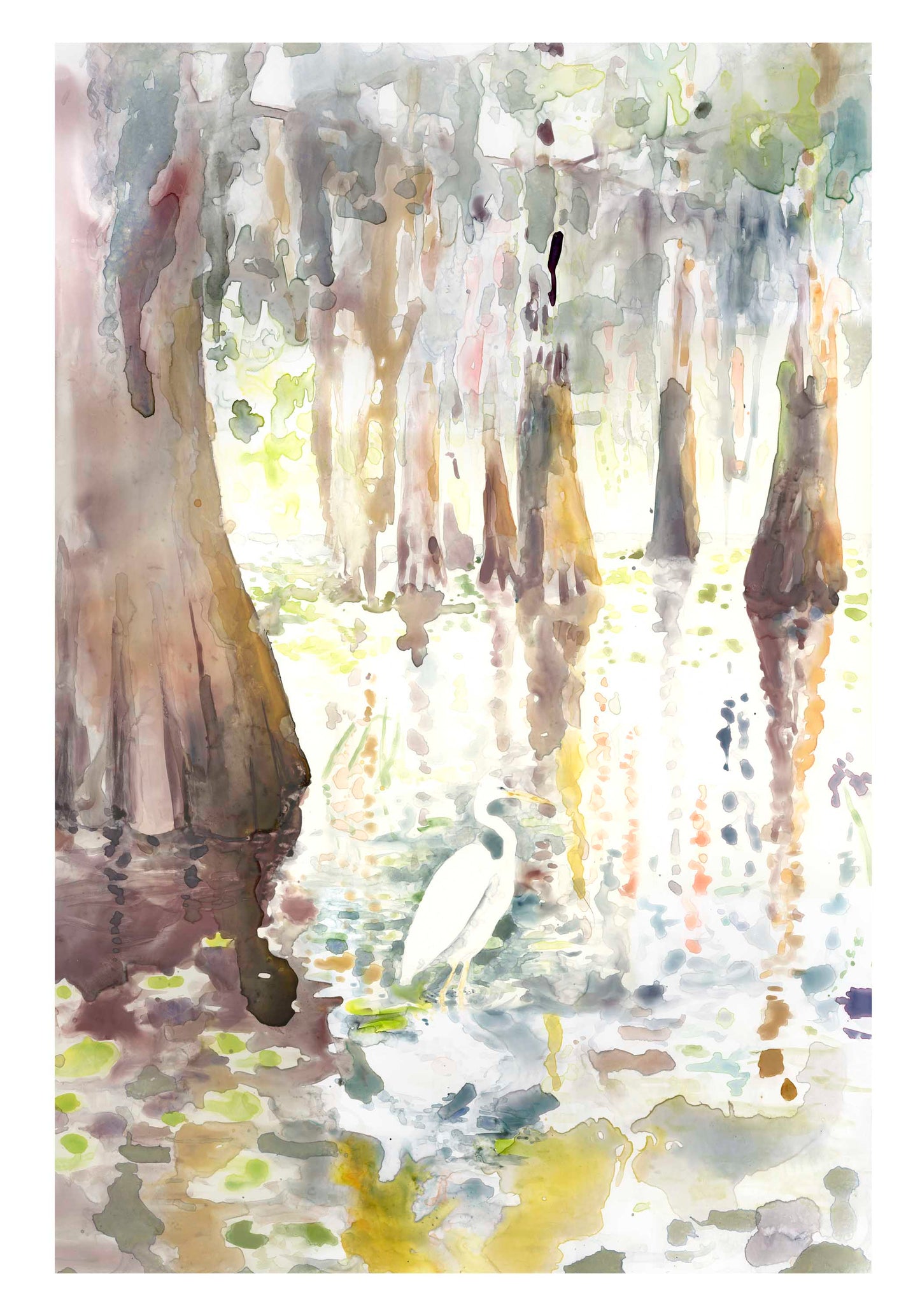 Louisiana Cypress Triptych, left panel