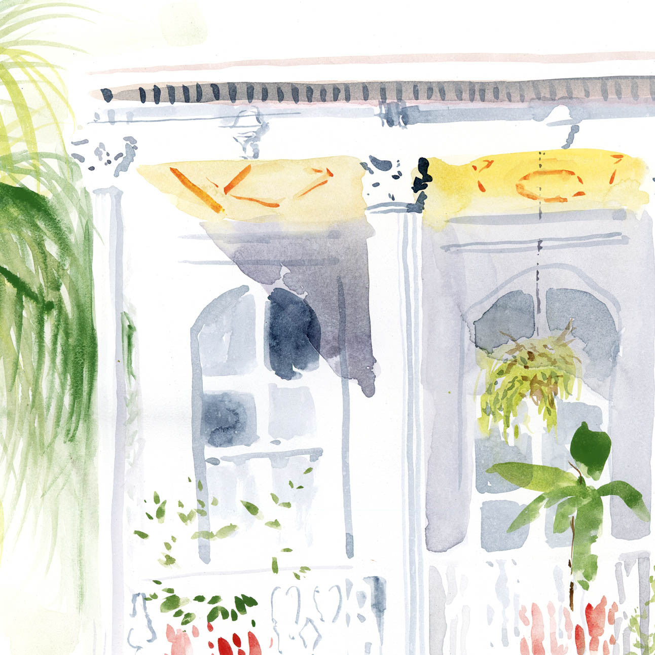 Esplanade Ave original watercolor painting