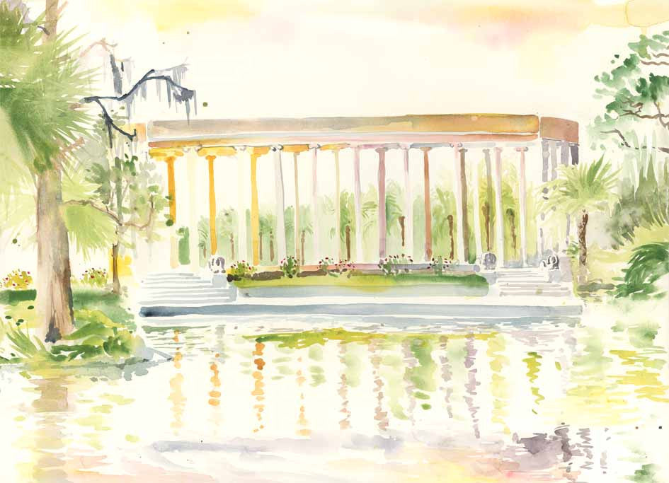 Peristyle watercolor print