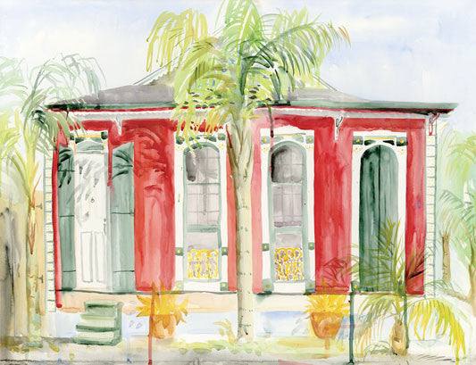 Red Shotgun with Palm Trees