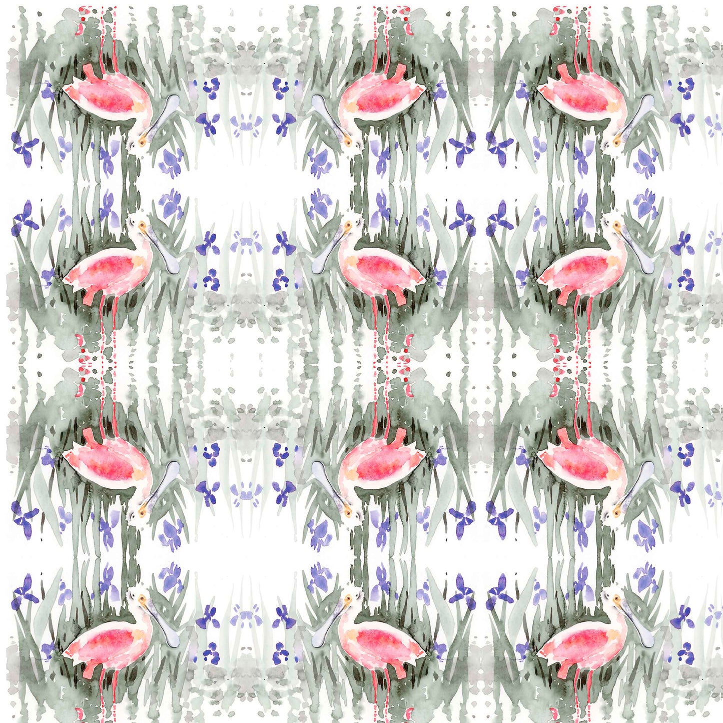 Roseate Spoonbill with Irises Gift Wrap