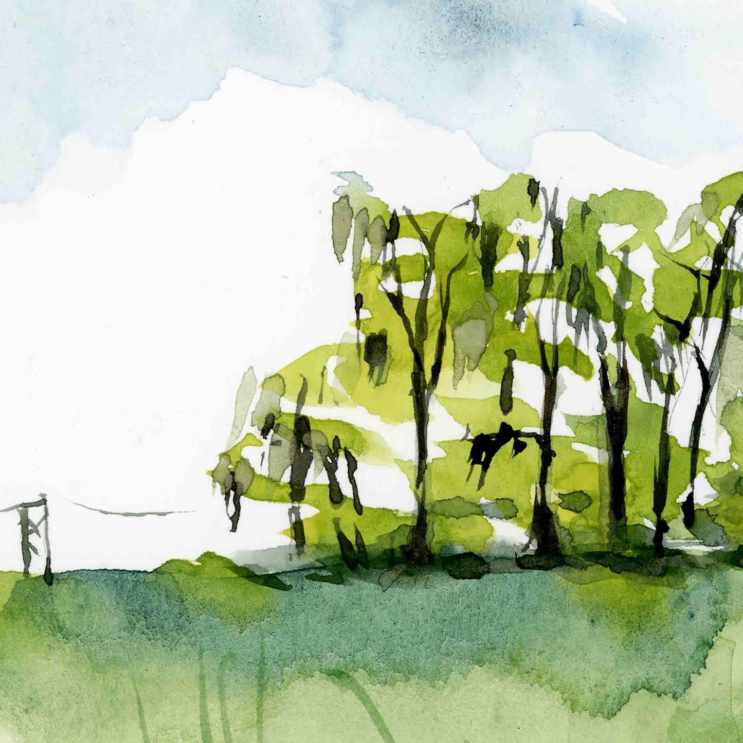 Westbank Swamp watercolor painting detail