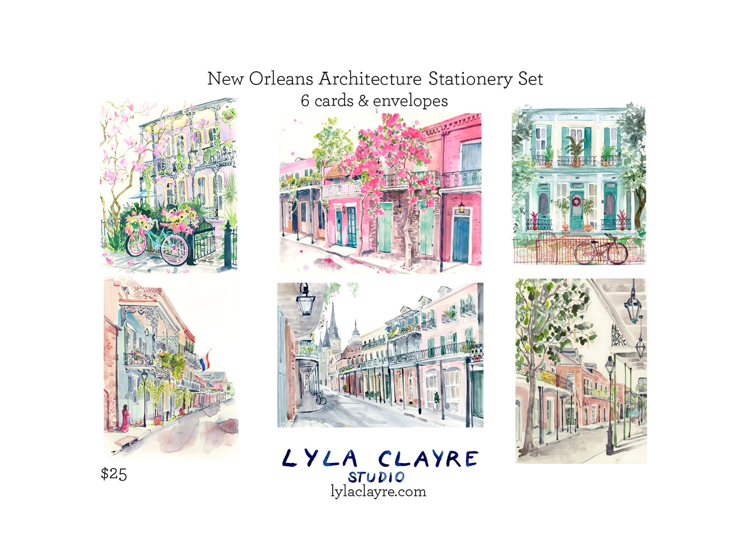 New Orleans Architecture Stationery Set