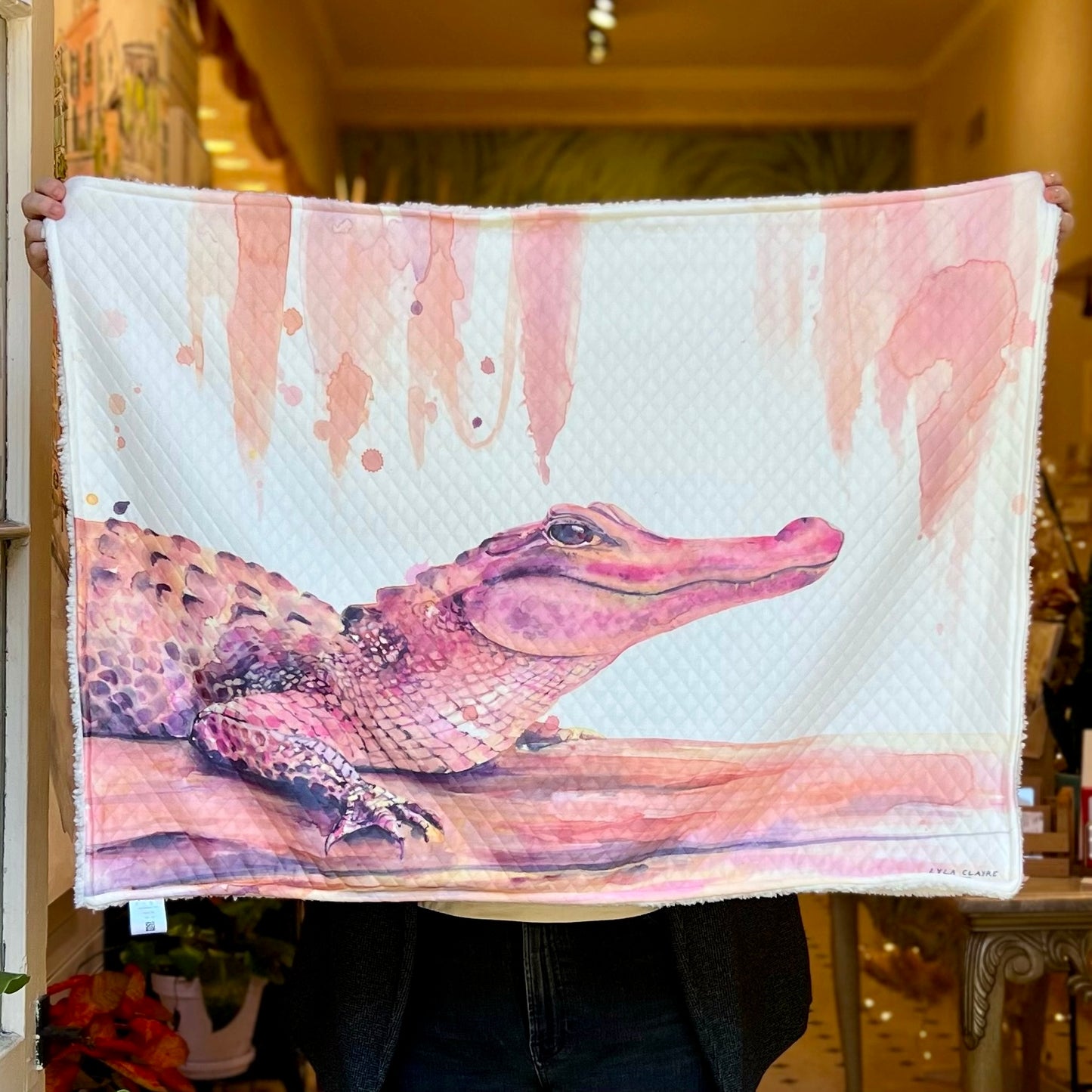 Pink Alligator Blanket