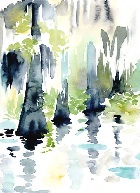 Cypress Swamp watercolor print
