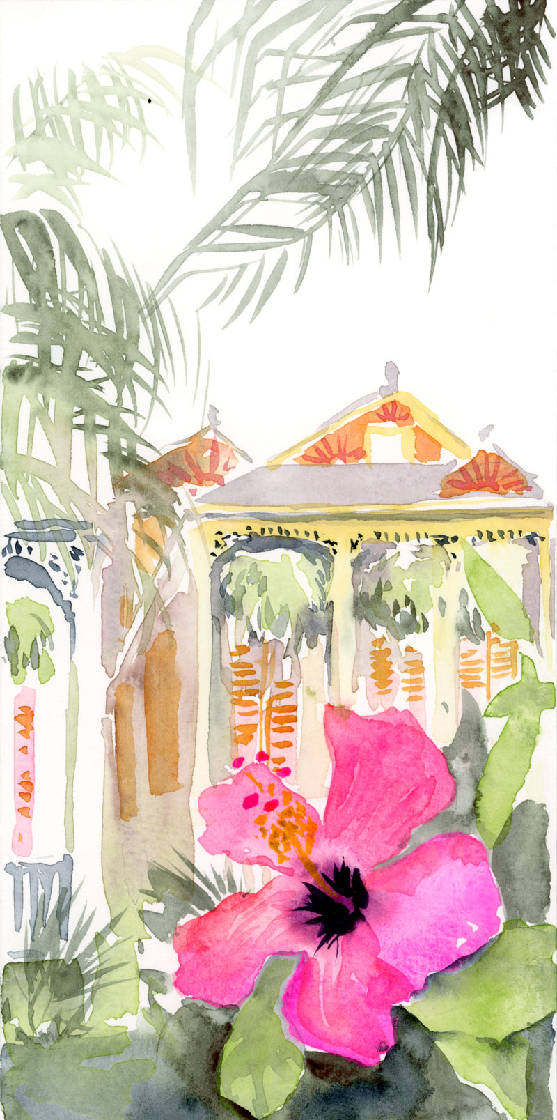 Hibiscus in the Marigny print